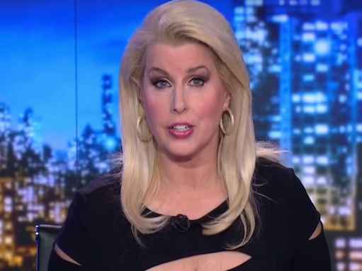 Rita Cosby in her set while hosting her show